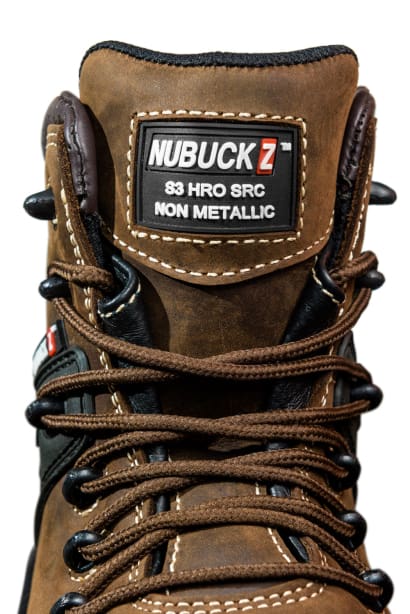 Composite buckbootz nubuckz s3s sc hro fo lg wpa safety lace boot - stylish and protective