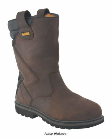 Dewalt Classic Rigger Work Boots Steel Toe & Midsole SBP Sizes 6-13 - Rigger Boots Active-Workwear Classic design rigger boot Brown Crazy horse upper, Padded ankle region, Cushion area to calf region, Twin loops for easy access, Anti bacterial in-sole with dual density seat region for shock absorption, 200 Joule steel toe cap, Steel mid sole for under foot protection, PUR sole resistant to 300ºC, Chemical resistant sole, Oil resistant sole.Safety Rating SBP