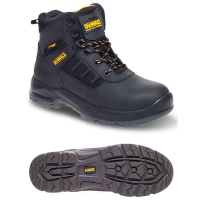 Dewalt douglas s3 black waterproof safety boot with steel toe cap and midsole