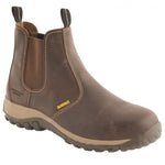 Dewalt radial safety dealer boots with steel toe & midsole sbp - brown nubuck