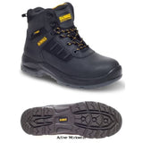 Dewalt douglas s3 black waterproof safety boot with steel toe cap and midsole