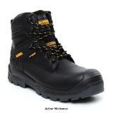 Dewalt Black Non-Metallic Waterproof Safety Boot-Springfield Boots Dewalt Active-Workwear The first boot to be designed around erognomic fit, the Springfield has been built with the highest level of comfort and performance in mind. The new ergonomic fit means the boot has been built to follow the foot, giving you the best fit possible. It boasts a full grain waterproof and breathable black leather upper. A TPU heel cup and overnose toe protection to increase durability whilst at work. Composite toe cap 
