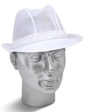 Disposable white mesh trilby hat for catering