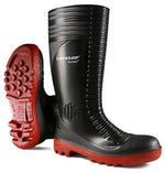 Dunlop acifort ribbed safety wellington boot with steel toe cap and midsole - a252931