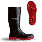 Dunlop acifort ribbed safety wellington boot with steel toe cap and midsole - a252931