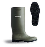 Dunlop pricemastor budget non safety wellington green size 3-12- bbg