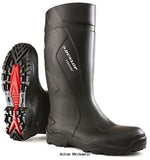 Black Dunlop Purofort Thermo To -20°C Full Safety Steel toe and Midsole Wellington Boot - C762041 Wellingtons Active-Workwear The ideal Purofort plus work boot for the construction & infrastructure sector. This boot has the highest non-slip certification, SRC. The shaped shaft offers a safe fit and the reinforced insole provides improved gripping properties and prevents sprained ankles.