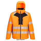 Orange DX4 Hi-Vis 4-in-1 Jacket- Reversible Stretch Fabric Bodywarmer/gilet DX466 Fresh dynamic design combined with superior stretch breathable fabric makes this the most desired hi-vis combo jacket on the market. reflective tape, Texpel Splash water resistant finish and articulated sleeves. 