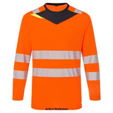 Stay cool and safe all day with dx4 long sleeve hi-vis t-shirt - dx416 hi vis tops portwest active-workwear