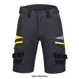 Grey DX4 Detachable Holster Pocket Stretch men's work Shorts Portwest DX444 Workwear Shorts & Pirate Trousers Portwest Active-Workwear The DX4 Holster Works Shorts are designed with and uses dynamic 4X stretch fabrics to give maximum range of movement when working in warm weather. The shorts feature a high rise back waistband with side elastication, ensuring protection in all working positions