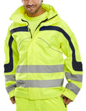 Eton hi vis jacket waterproof & breathable class 3 visibility yellow -beeswift b seen et45