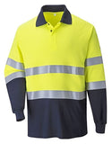 Flame retardant inherent anti static hi-vis fras 2-tone polo shirt portwest fr74