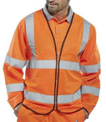 Flame retardant long sleeve hi vis zipped vest jerkin class 3 - beeswift cfrpkj