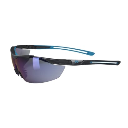 Hellberg argon smoke blue safety glasses with anti-fog and anti-scratch features