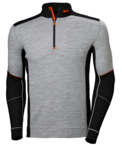 Helly hansen hh lifa merino wool half zip base layer thermal top 75107