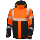 Orange Helly Hansen ICU 3 layer Hellytech Hi Vis softshell Jacket Class 3 - 71172 Hi Vis Jackets Active-Workwear Our ICU softshell jacket gives you perfect protection against the elements with uncompromised comfort and unbeatable ease of movement. Soft 3-layer Helly Tech® Performance fabric with printed reflectives, ventilation zips, and adjustable hood delivers everything you want and need. Part of the ICU range EN ISO 20471 cl3 Hivis, Cl 2 Size S/M 100% Polyester - 265 g/m² 