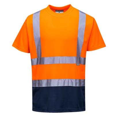 Hi vis 2 tone tee shirt ris 3279 wicking t portwest s378