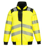 Hi vis 3 in 1 pilot jacket zip out sleeves bodywarmer/gillet portwest pw302