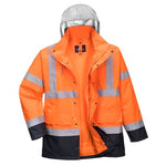 Hi vis 4 in 1 waterproof reversible contrast jacket portwest - s471