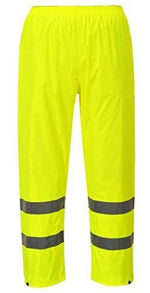 Hi vis basic waterproof lightweight rain over trousers portwest h441