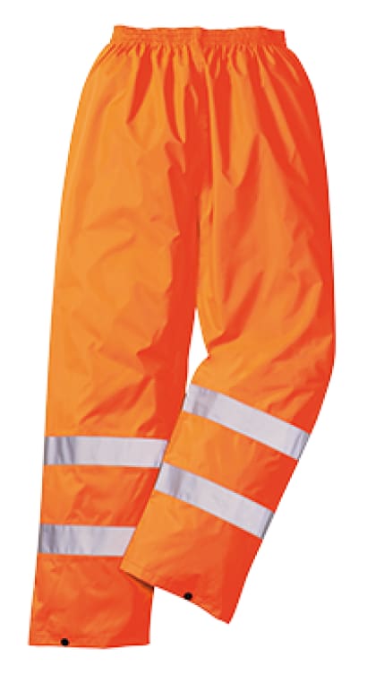 Hi vis basic waterproof lightweight rain over trousers portwest h441