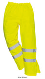 Hi vis breathable waterproof over trousers - portwest s487 hi vis trousers active-workwear