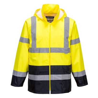 Hi vis classic contrast lightweight rain jacket portwest h443