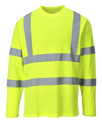 Hi vis comfort cotton tee shirt long sleeve ris 3279 portwest s278