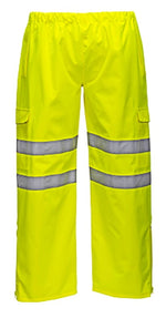 Hi-vis extreme waterproof over trousers ris 3279 portwest s597