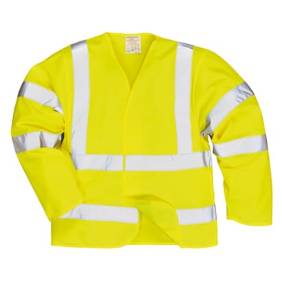 Hi vis fr anti static jerkin/jacket rail go/rt 3279 - flame resistant -fr85