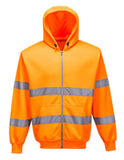 Hi vis full zip front hoody hooded sweatshirt hoodie (ris 3279) portwest b305