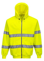 Hi vis full zip front hoody hooded sweatshirt hoodie (ris 3279) portwest b305