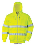 Yellow Hi-Vis Full Zip Front Hoody Hooded Sweatshirt Hoodie (RIS 3279) Portwest B305 Hi Vis Tops Active-Workwear For extra ease and versatility why not choose the Portwest B305 zipped hoodie. The ultimate package of practicality strength and style. Knitted fabric with brushed backing Reflective tape for increased visibility 50+ UPF rated fabric to block 98% of UV rays Side access pockets Front zip opening for easy access Hood for added protection
