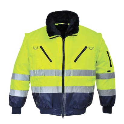 Hi vis fur lined 3 in 1 winter pilot jacket-bodywarmer portwest pj50