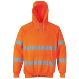 Orange Portwest Hi Vis Hoody Hooded Sweatshirt RIS 3279 B304 Hi Vis Tops Active-Workwear The B304 Hi-Vis Hoody Hooded Sweatshirt is ideal for a range of conditions. Durable fabric, generous pockets and adjustable hood make it the perfect garment to accompany you through a tough working day. Features Knitted fabric with brushed backing Reflective tape for increased visibility 50+ UPF rated fabric to block 98% of UV rays Kangaroo pocket for ample storage Hood 