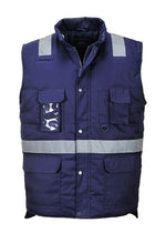 Enhanced visibility iona padded gillet-bodywarmer portwest f414