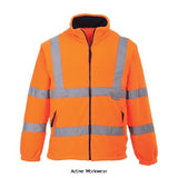 Hi vis mesh lined fleece jacket rail ris 3279 portwest f300