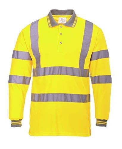 Hi vis polo shirt long sleeved portwest s277 orange rail polo