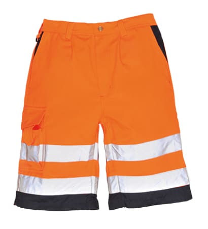 Hi vis poly cotton combat summer work shorts portwest e043