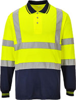 Hi vis two tone long sleeved polo shirt ris 3279 portwest s279