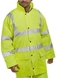 Hi vis waterproof breathable & lined hooded soft touch jacket en471 beeswift b dri-pulj