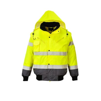 Hi viz 3 in 1 fur lined bomber jacket- bodywarmer class portwest c465