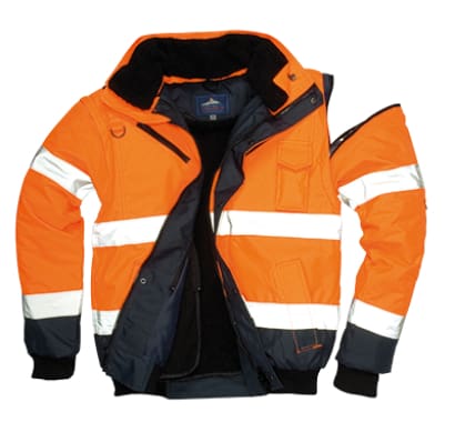 Hi viz 3 in 1 fur lined bomber jacket- bodywarmer class portwest c465