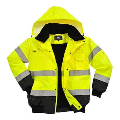 Hi viz 3 in 1 fur lined bomber jacket- bodywarmer class portwest c465