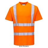Hi Viz Cotton Comfort Crew Neck T-Shirt Short Sleeved Tee RIS 3279 Portwest S170 Hi Vis Tops Active-Workwear