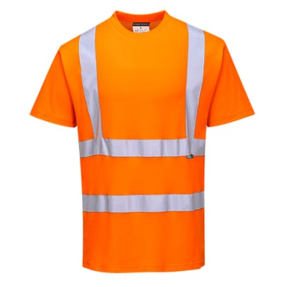 Hi viz cotton comfort crew neck t-shirt short sleeved tee ris 3279 portwest s170