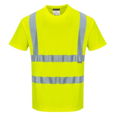 Hi viz cotton comfort crew neck t-shirt short sleeved tee ris 3279 portwest s170