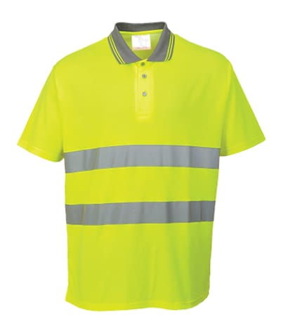 Hi viz short sleeve polo shirt ris 3279 portwest s171 high viz polo