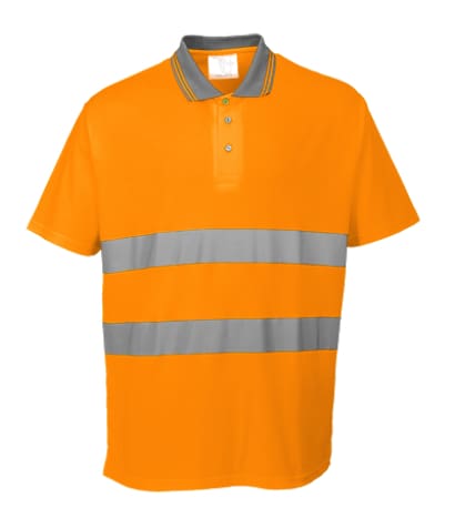 Hi viz short sleeve polo shirt ris 3279 portwest s171 high viz polo