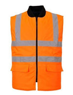 Hi viz interactive reversible hi-vis bodywarmer/gilet portwest rail ris 3279 - s469